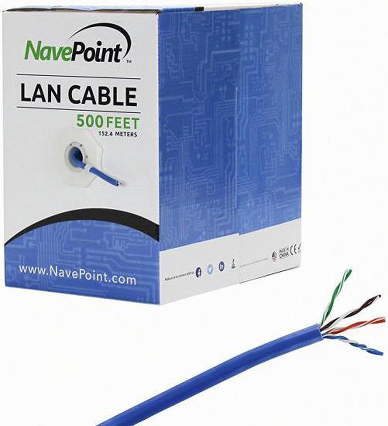 Alt view image 2 of 5 - NavePoint CAT6 (CCA) Ethernet Network Cable / Wire UTP Pull Box 500ft Cat-6 Blue