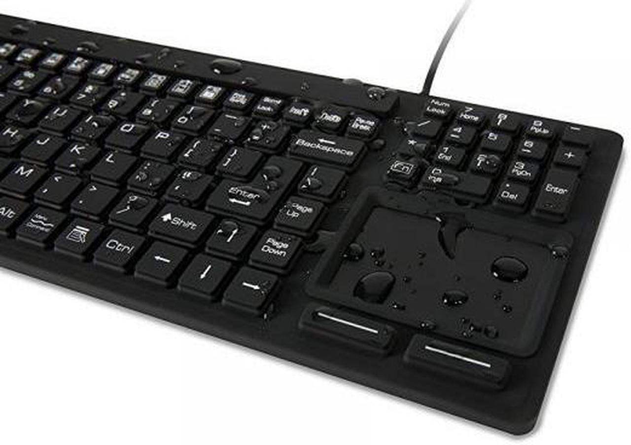 WetKeys Professional Grade Waterproof Keyboard with Touchpad KBWKRC106T-BK Black USB Keyboard