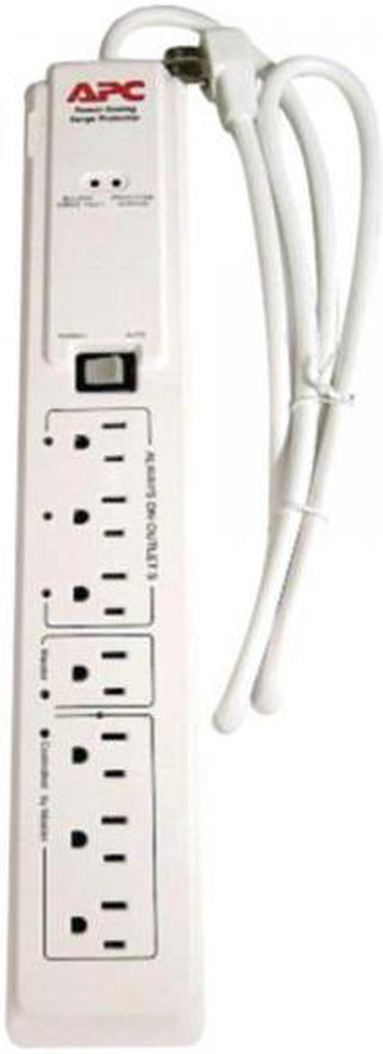 Main image of APC P7GB 7-Outlet Surge Protector Energy-Saving White W/ 4 Cord Electronics Computers Accessories