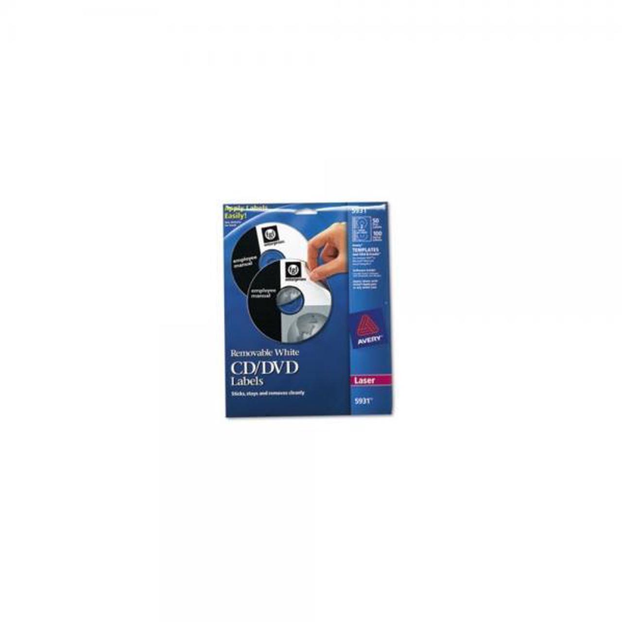 Alt view image 7 of 19 - AVERY 5931 Matte White Removable CD Labels for Laser Printers
