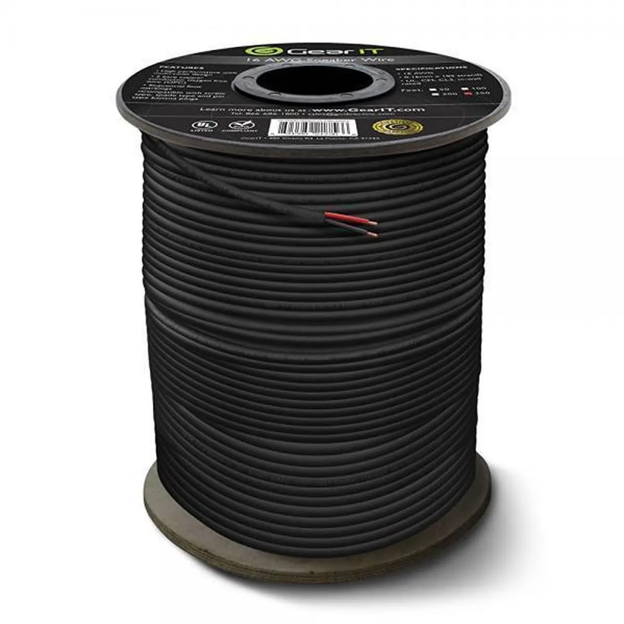 Alt view image 3 of 3 - 16 AWG Gauge CL3 OFC Speaker Wire, GearIT Pro Series 16 AWG Gauge (250 Feet / 76.2 Meters / Black) Oxygen Free Copper UL CL3 Rated Outdoor Direct Burial and In-Wall Installation Speaker Wire Cable