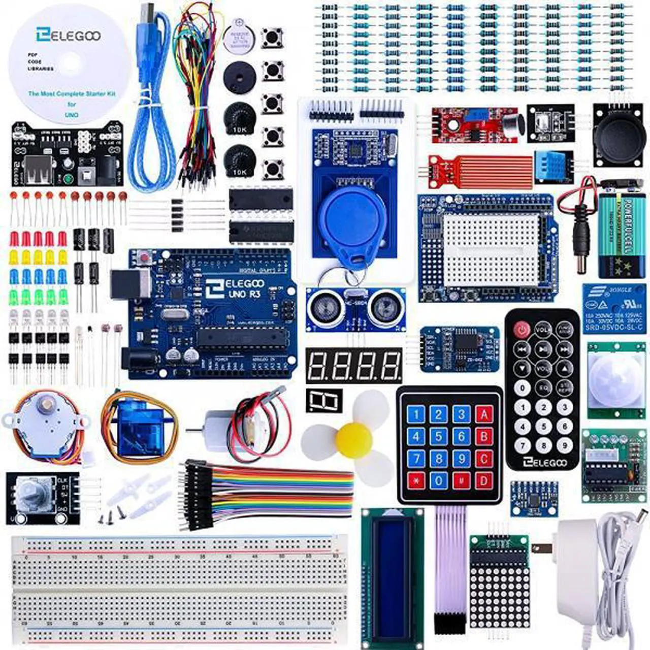 Alt view image 7 of 14 - Elegoo For Arduino UNO R3 Project Most Complete Starter Kit w/ Tutorial for  MEGA2560 UNO NANO (63 Items)