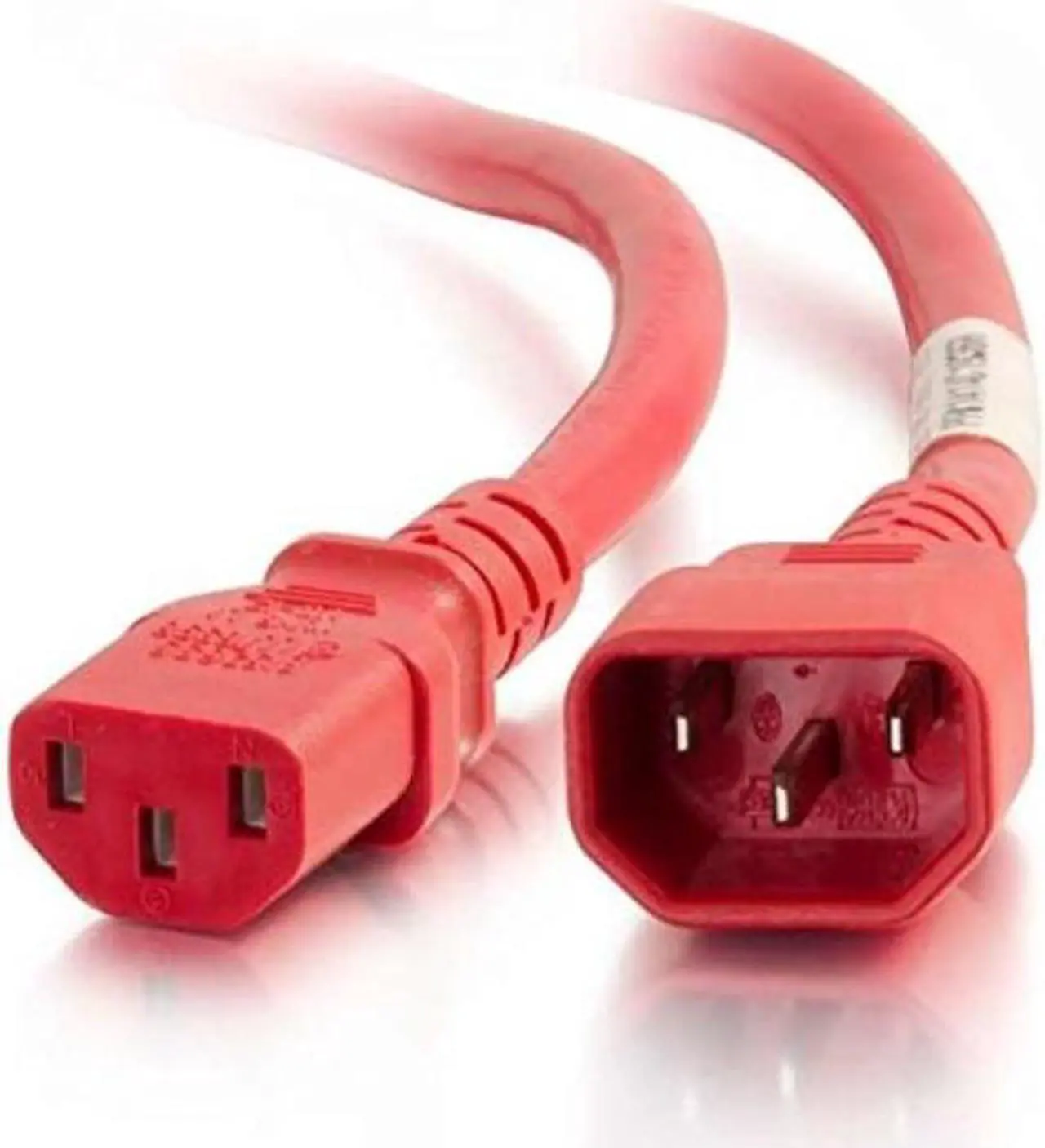 Main image of C2G 17487 18 AWG Power Cord - C14 to C13, Red (3 Feet, 0.91 Meters)