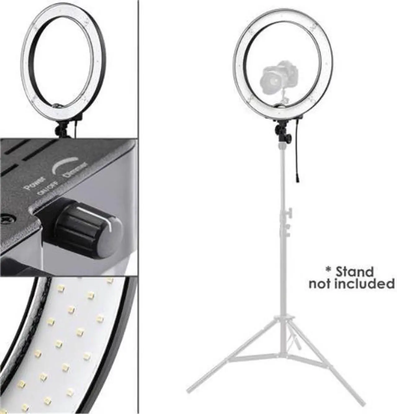 Alt view image 6 of 9 - Flashpoint Flashpoint Photo/Video 13 Inch Dimmable LED 42W 5500K AC Powered Light Ring with Bag For, Makeup - Live Streaming & YouTube Video - Photography