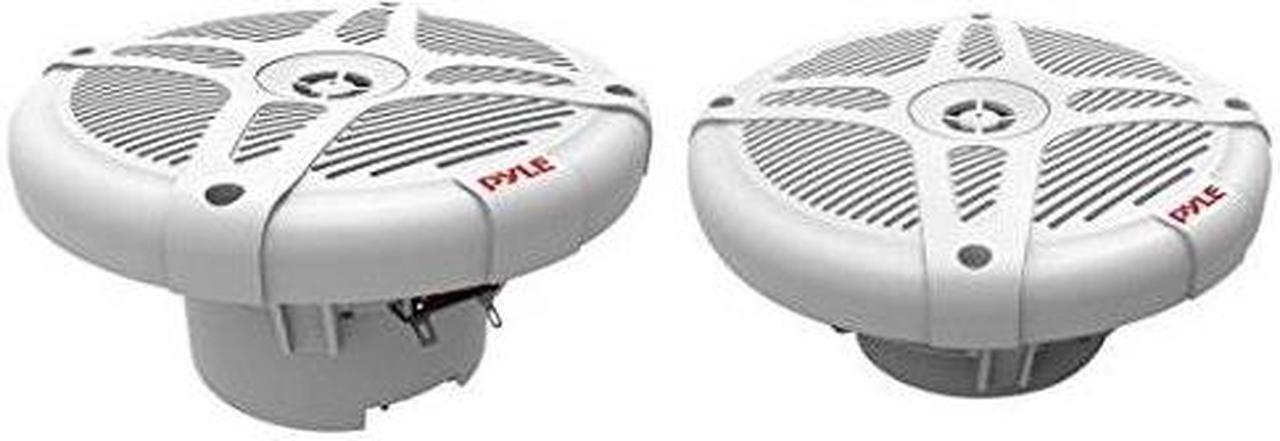 Main image of 6.5 inch bluetooth marine speakers  2way ipx4 waterproof and weather resistant outdoor audio dual stereo sound system with 600 watt power and low profile design  1 pair  pyle plmrbt65w white