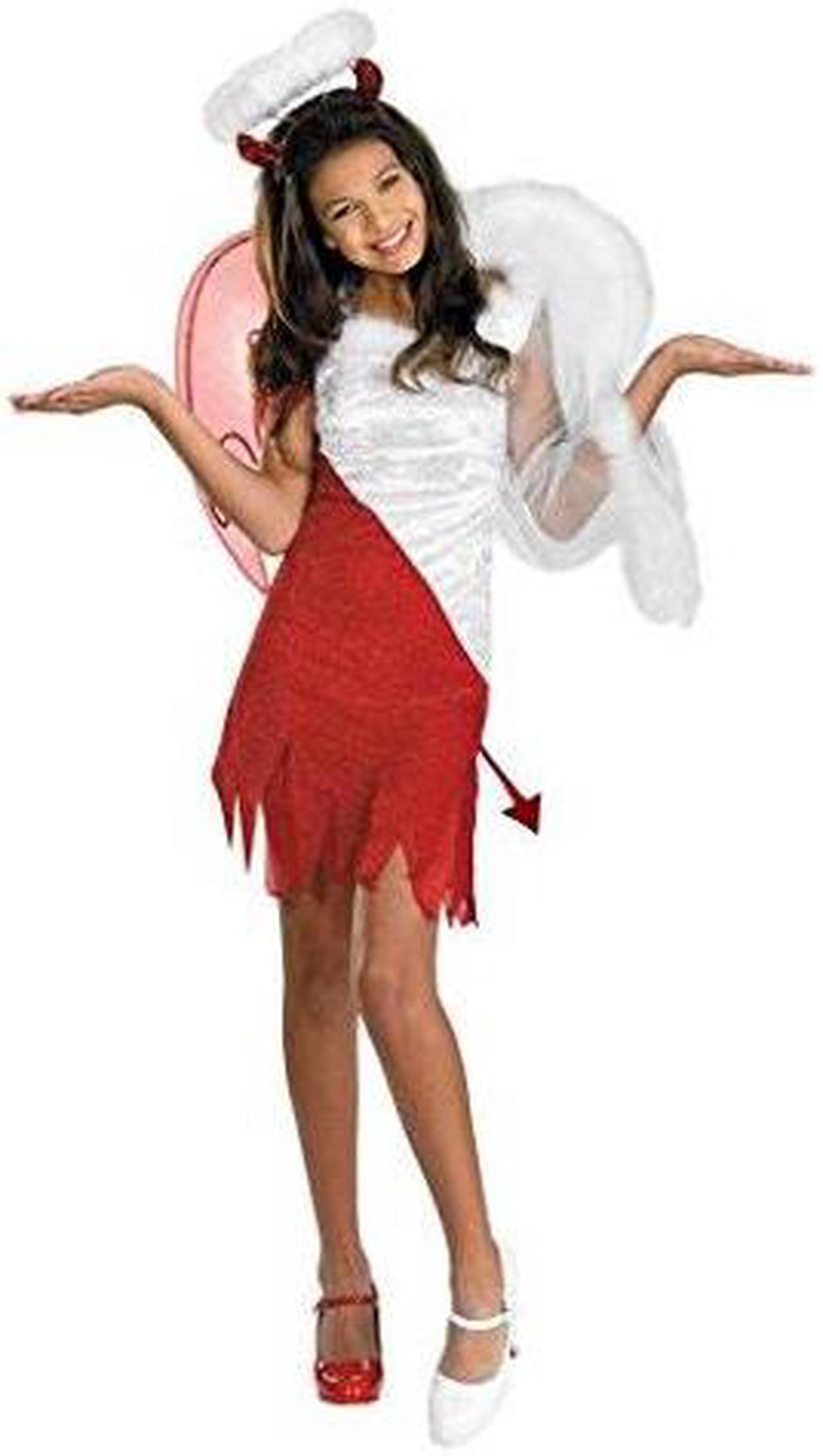 sassy scene heavenly devil deluxe tween costume, large 1012