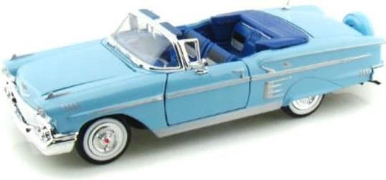 1958 chevy impala convertible 1/24 blue by chevrolet