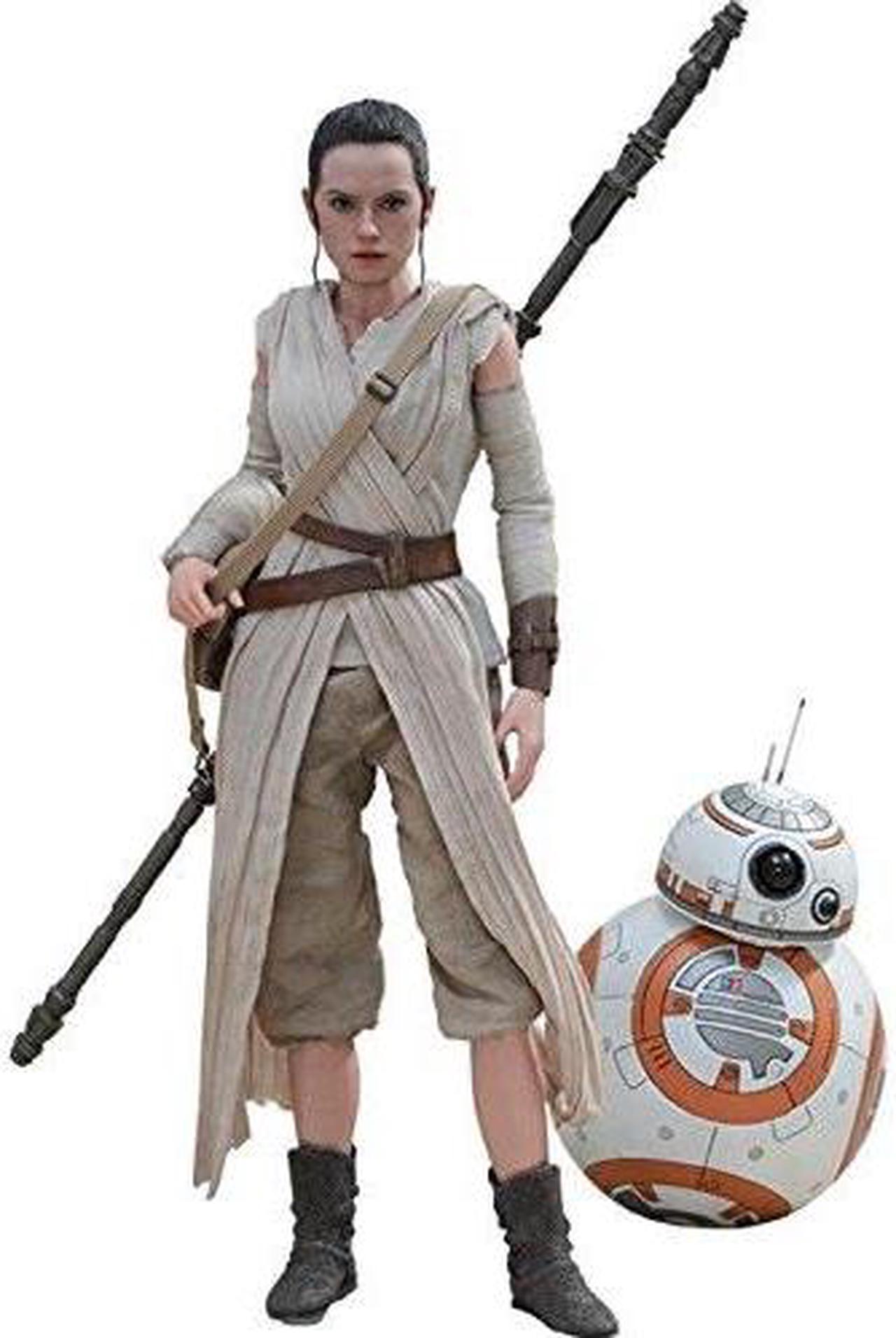 star wars movie masterpiece  1/6 scale fully poseable figure the force awakens  rey & bb8 set