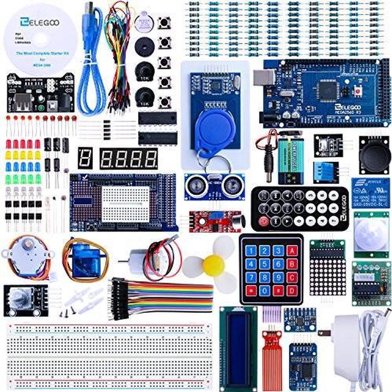 Alt view image 6 of 15 - Elegoo Mega 2560 Project The Most Complete Ultimate Starter Kit w/ TUTORIAL, MEGA 2560 controller board, LCD1602, Servo, Stepper Motor for Arduino Mega2560 UNO Nano