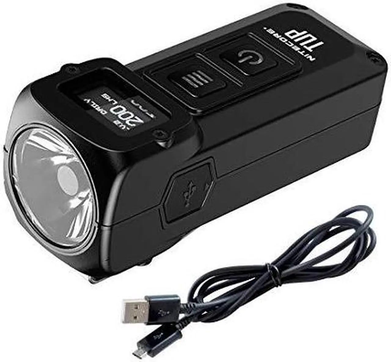 Alt view image 2 of 3 - nitecore tup 1000 lumen rechargeable everyday carry pocket flashlight and oled display with lumentac charging cable (black)