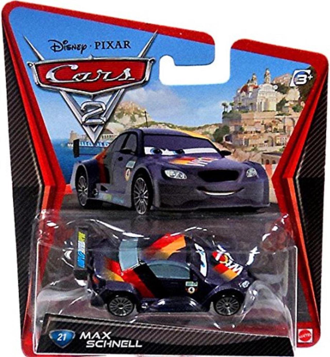 disney/pixar cars 2, movie diecast vehicle, max schnell #21, 1:55 scale