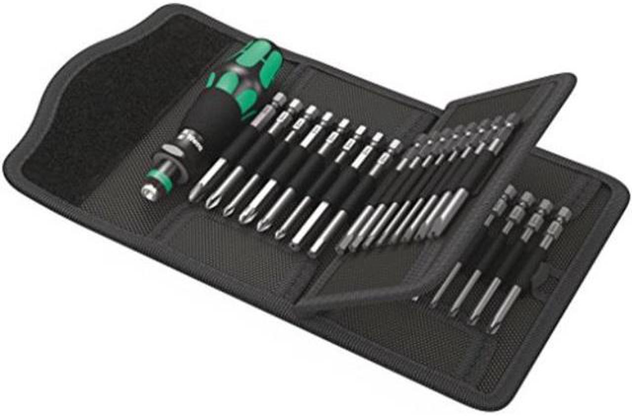 wera kraftform kompakt 62 bitholding screwdriver and pouch set, 33pieces