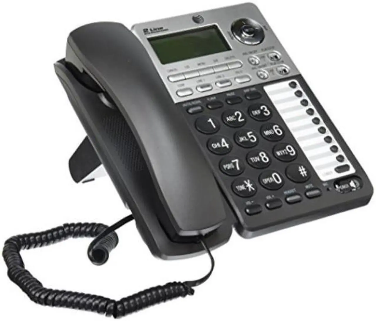 Main image of at&t ml17939 2line corded telephone with digital answering system and caller id/call waiting, black/silver