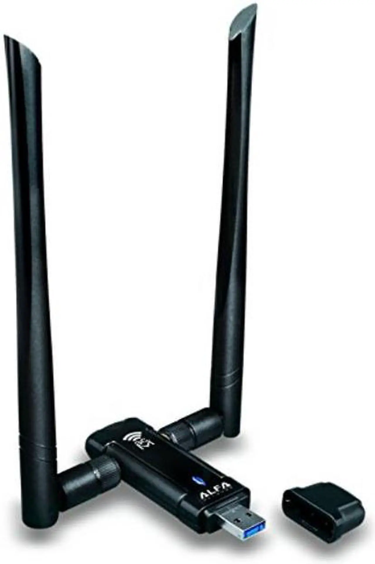 Main image of alfa awus036acm longrange dualband ac1200 wireless usb 3.0 wifi adapter w/2x 5dbi external antennas: 2.4ghz 300mbps/5ghz 867mbps802.11ac & a, b, g, n