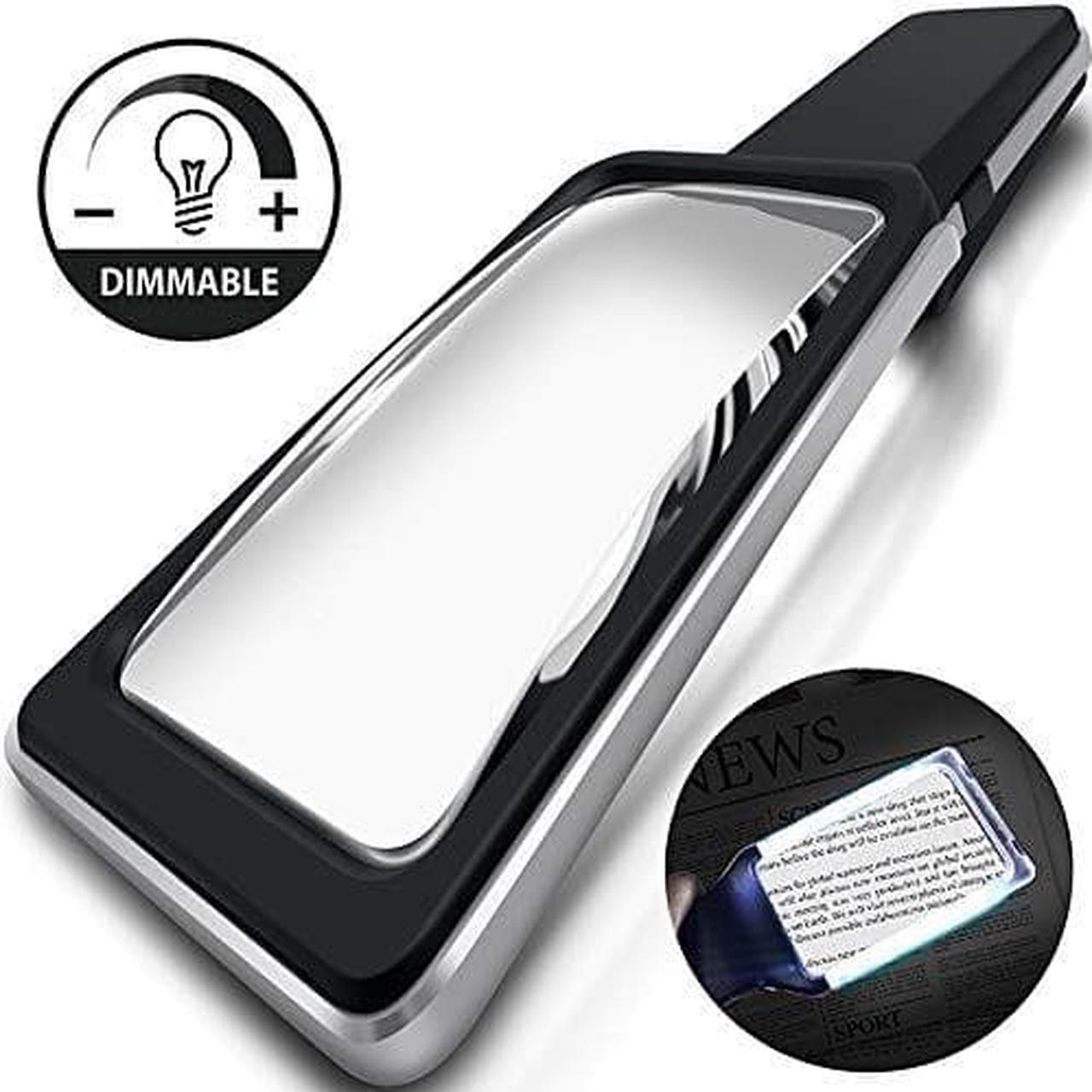 Alt view image 8 of 8 - MagniPros 3X(300%) Magnifying Glass with [10 Anti-Glare & Dimmable LEDs]-Evenly Lit Viewing Area-The Brightest & Best Reading Magnifier for Small Prints, Low Vision Seniors, Macular Degeneration
