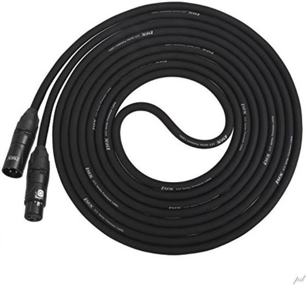 Alt view image 7 of 7 - LyxPro 50 ft High End XLR cable 4-Conductor Star Quad Microphone Cable - Black