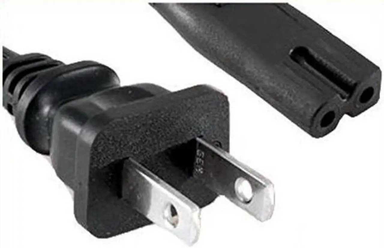 Main image of 6ft 2 prong polarized power cord for arris router modem; vizio, sharp sanyo emerson tv; sony playstation 1 2 ps1 ps2; bose companion 3 5 speaker audio system ac wall cable