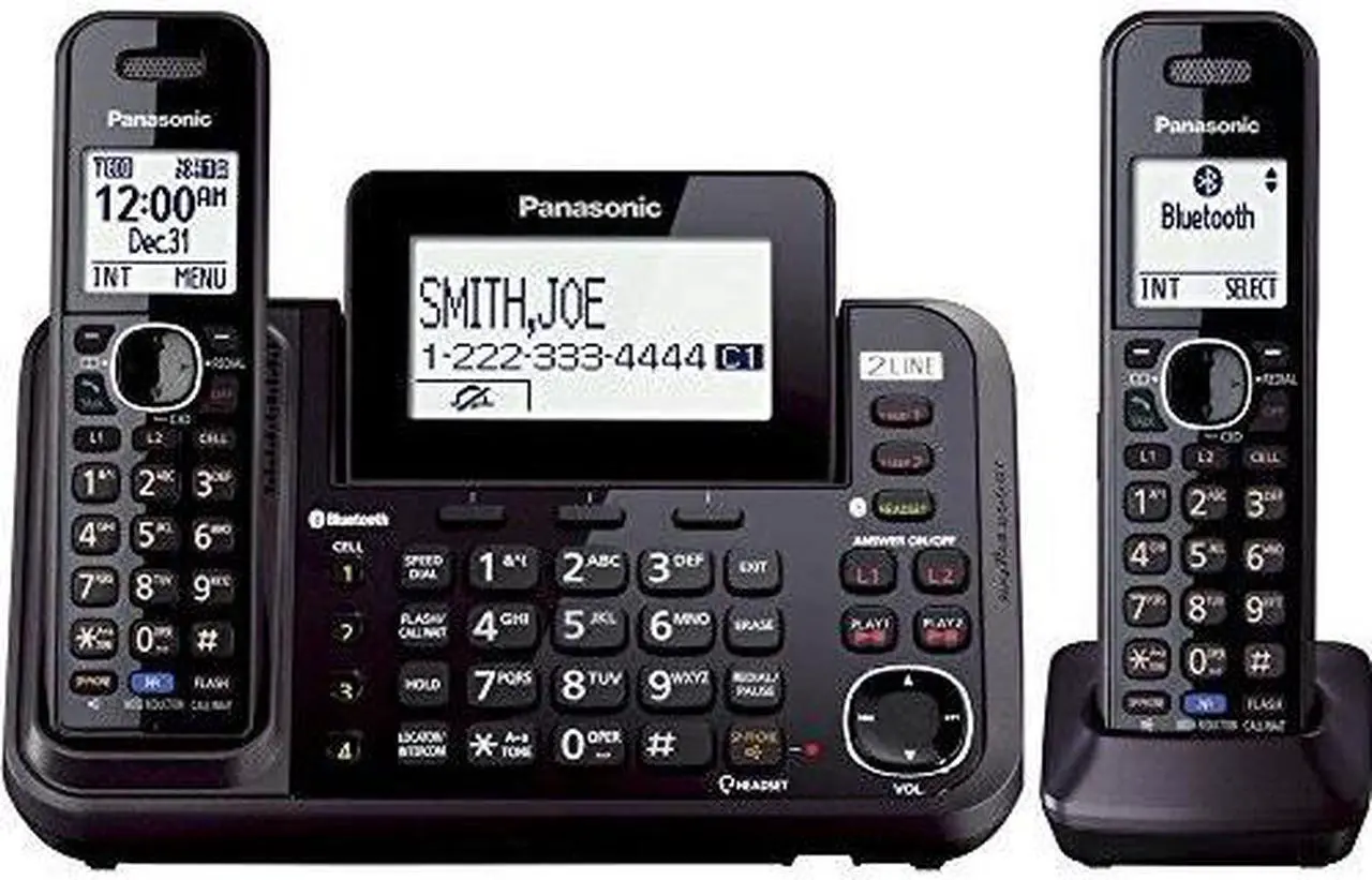 Alt view image 4 of 6 - Panasonic KXTG9542B Dect_6.0 1-Handset 2-Line Landline Telephone