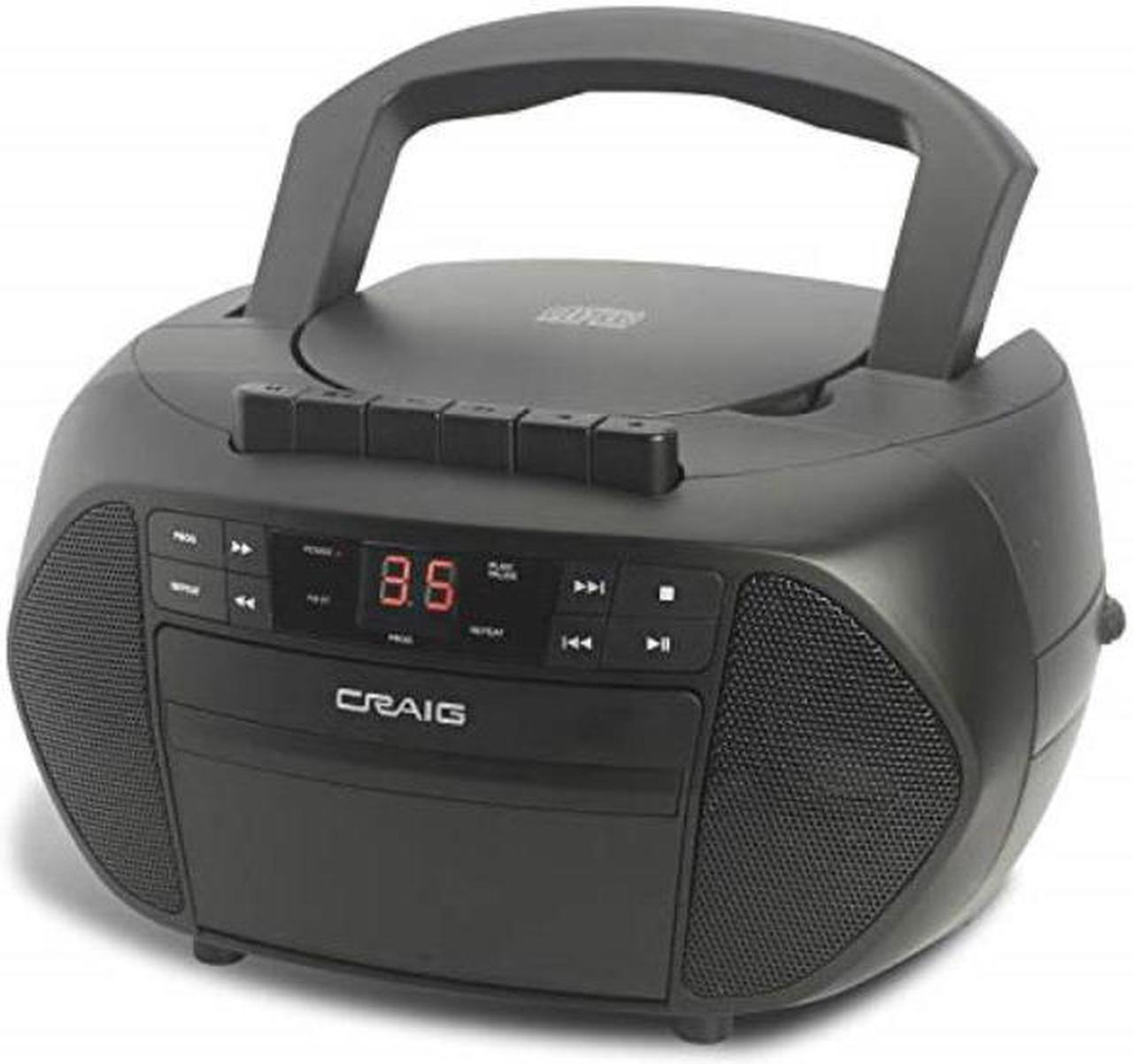 Main image of craig electronics  bluetooth cd boombox with am/fm stereo radio and cassette player/recorder