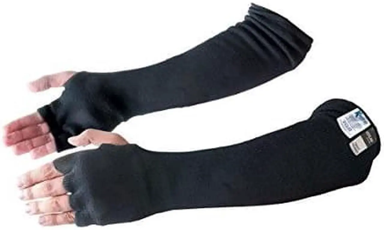 Alt view image 4 of 6 - KEZZLED Kevlar Sleeves for Men and Women  4 Way Protection Long Arm Sleeve with Finger Opening - Best for Welding, Gardening, Anti-Bite, Heat and Cut Resistant