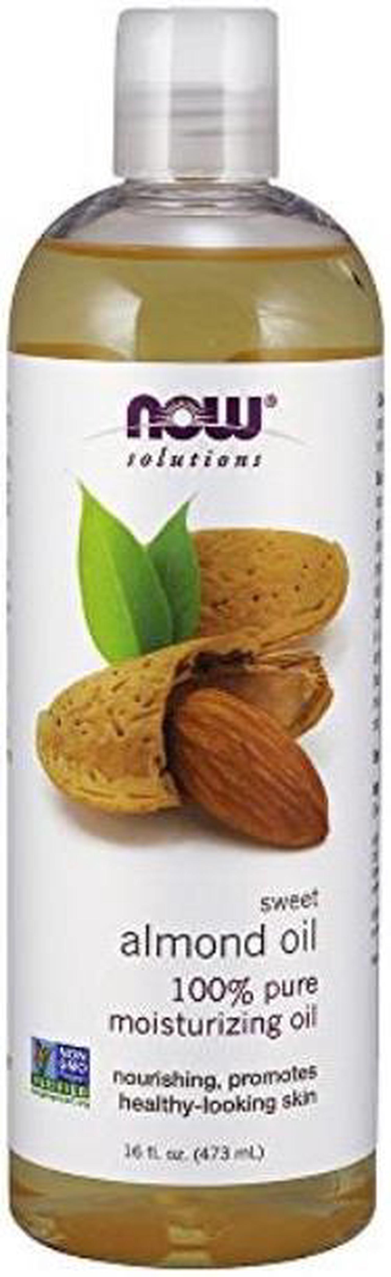 now solutions, sweet almond oil, 100% pure moisturizing oil, promotes healthylooking skin, 16ounce