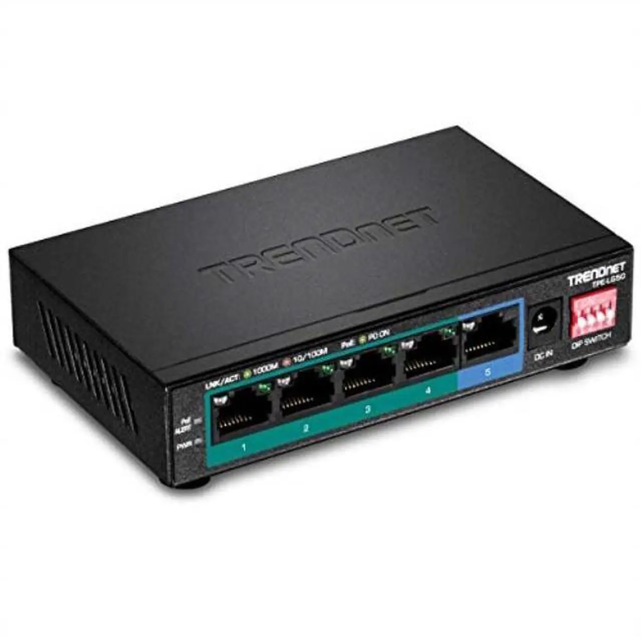 Alt view image 8 of 20 - TRENDnet 5-Port Gigabit Long Range PoE+ Switch, 4 x Gigabit PoE+ Ports, 1 x Gigabit Port, 32W PoE Budget, 10Gbps Switching Capacity, Extends PoE+ 200m (656 ft), Lifetime Protection, Black, TPE-LG50