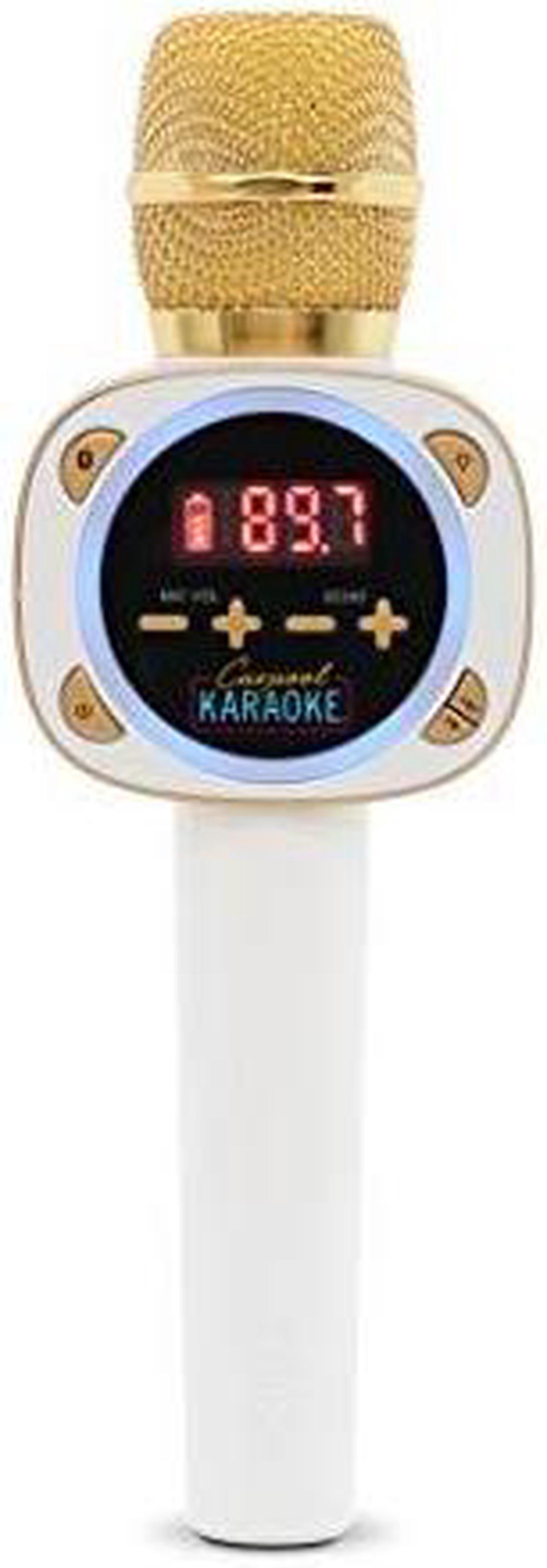 Main image of singing machine official carpool karaoke, the mic, bluetooth microphone for cars, white cpk545
