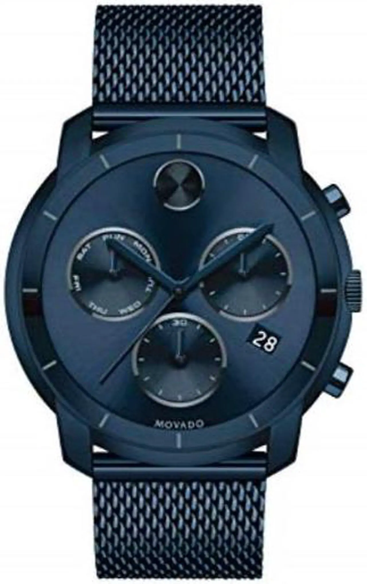 Alt view image 8 of 14 - Movado Bold Sport Mens Silver Dial Mesh Bracelet Swiss Quartz Watch 3600768