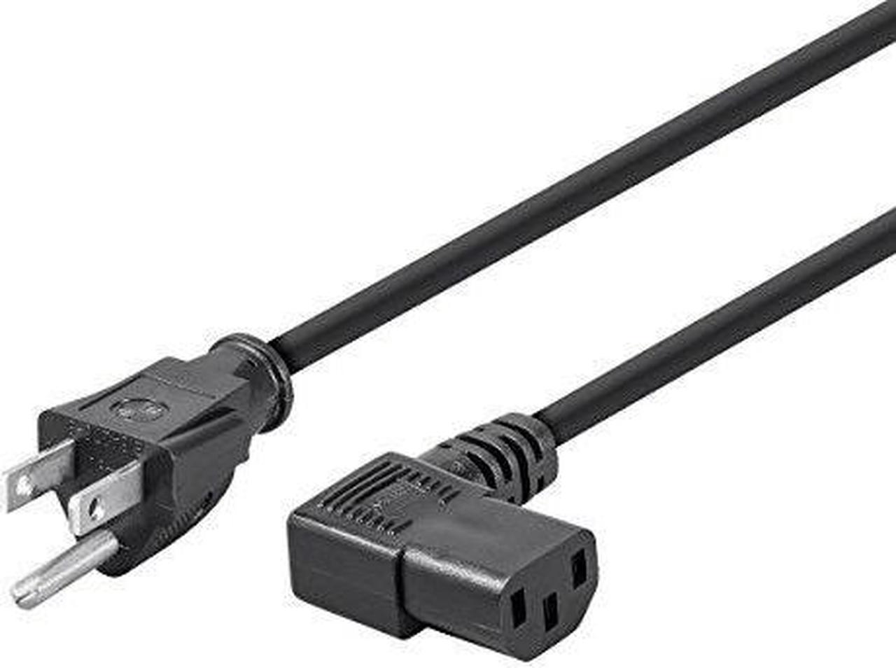 Monoprice 10ft 14AWG Power Cord w/ 3 Conductor PC Power Connector Socket, 15A (NEMA 5-15P to Right Angle IEC-320-C13)