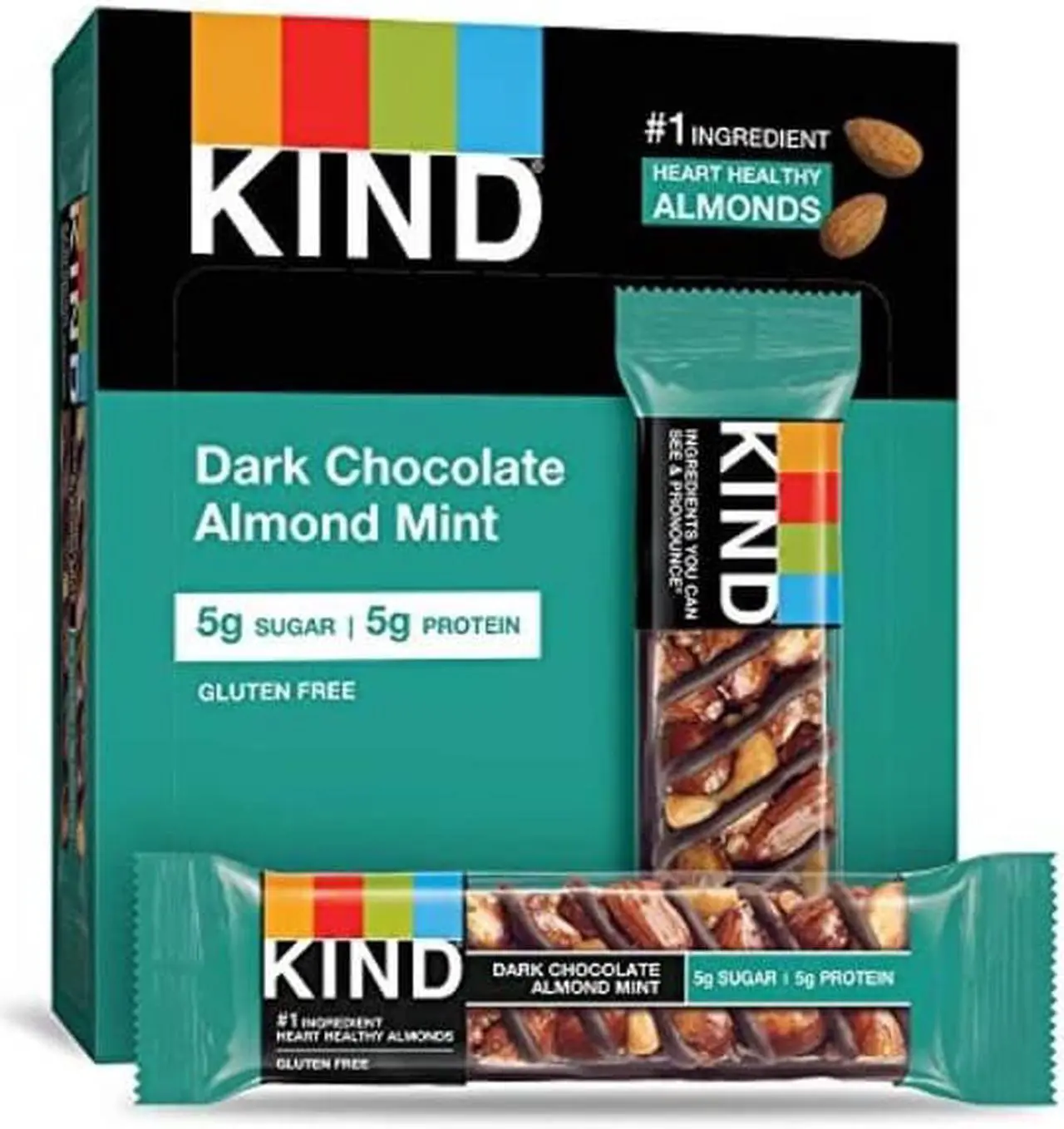 Alt view image 3 of 18 - Nuts and Spices Bar, Dark Chocolate Almond Mint, 1.4 oz Bar, 12/Box 19988