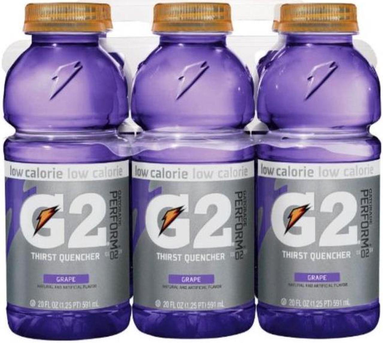 Alt view image 3 of 5 - Gatorade G2 Perform 02 Low-Calorie Thirst Quencher Grape 20 oz Bottle 24/Carton