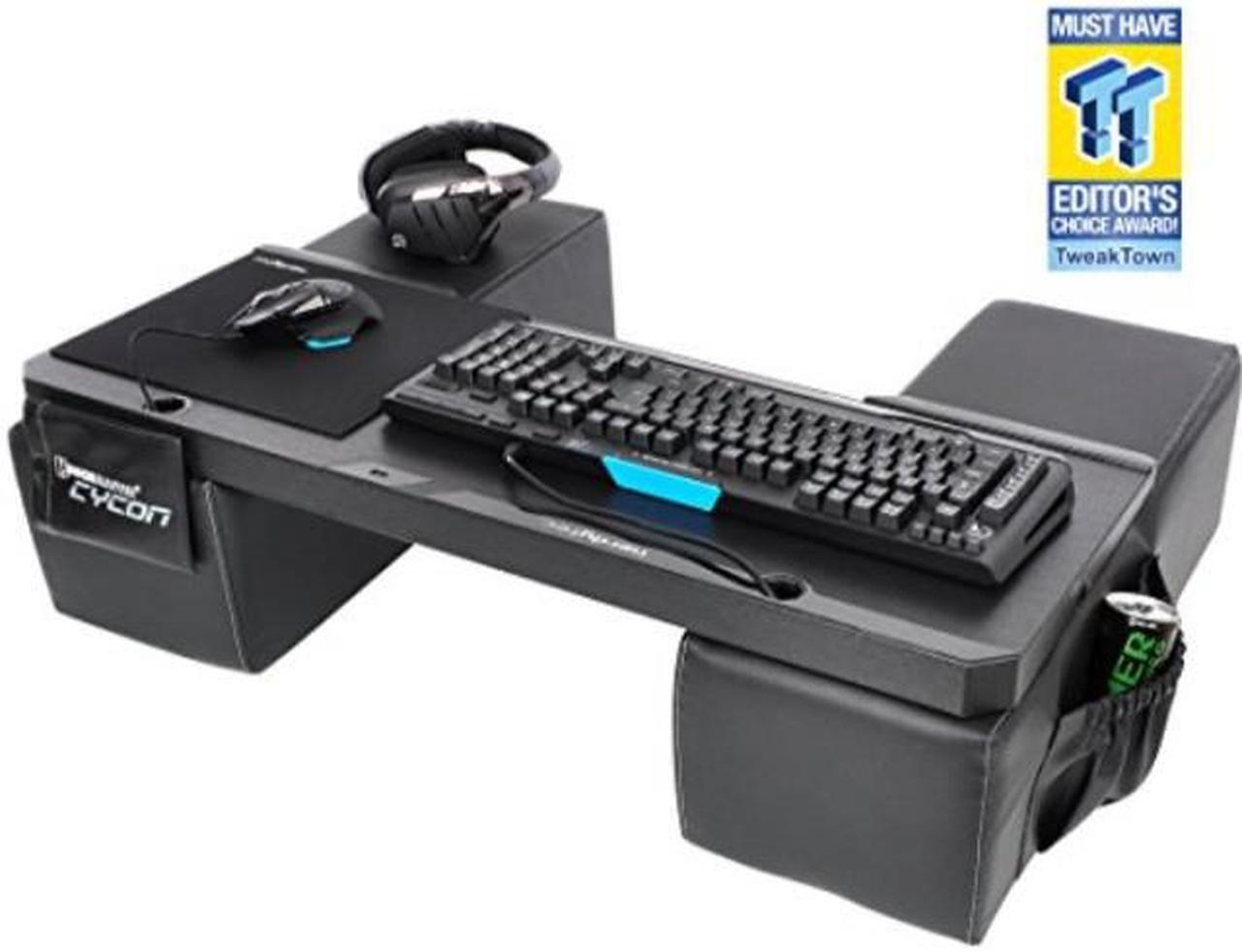 Alt view image 10 of 10 - Couchmaster CYCON - Couch Gaming Lapboard/Lapdesk for Keyboard/Mouse (PC / PS4 / XboxOne) incl. Ergonomic Cushions, Mousepad, 5m Cable (Black Edition)