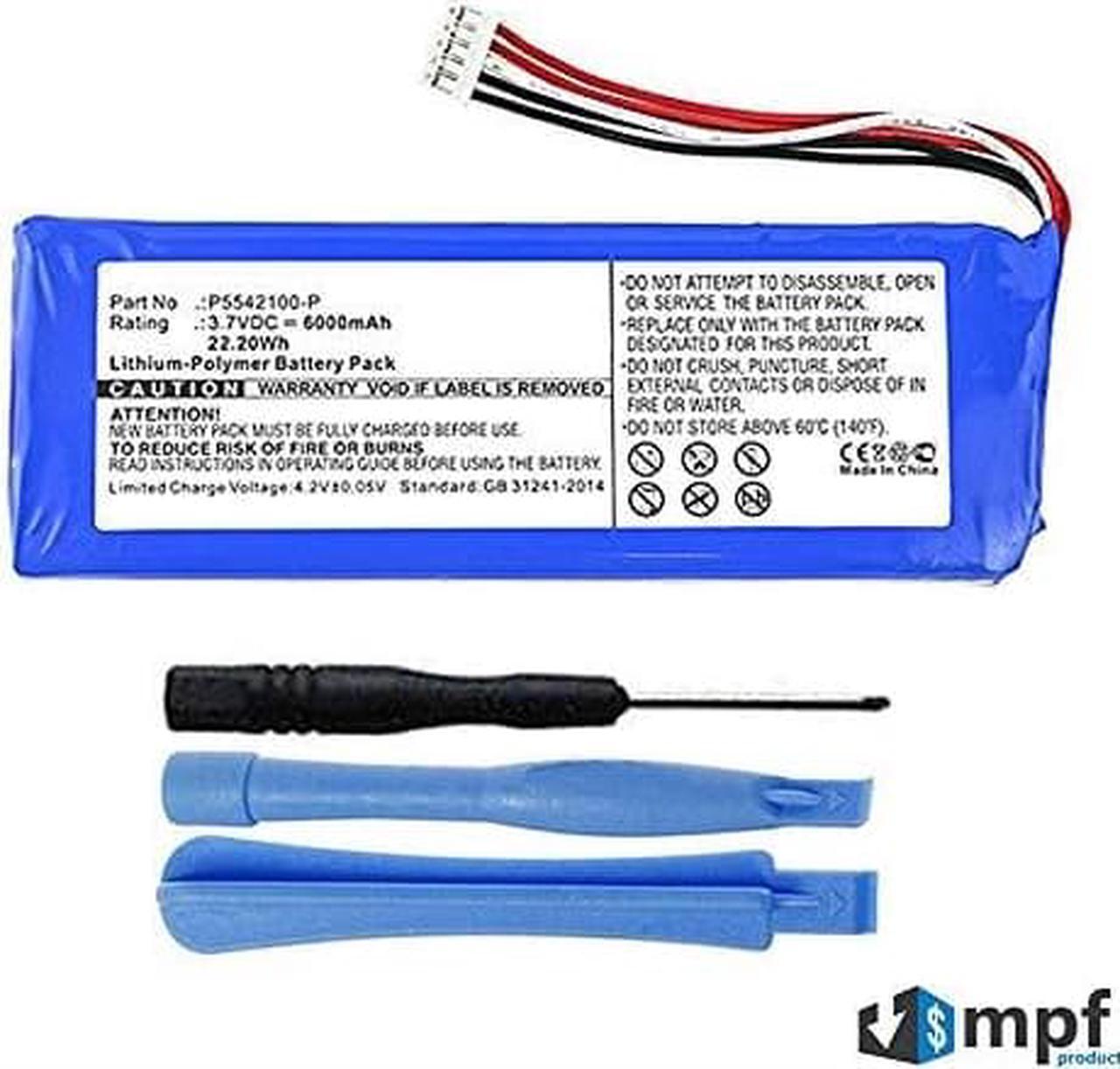 Alt view image 5 of 9 - 6000mAh P5542100-P, 5542110P Battery Replacement Compatible with JBL Pulse 2, JBL Pulse 3 Waterproof Bluetooth Speaker with Installation Tools.