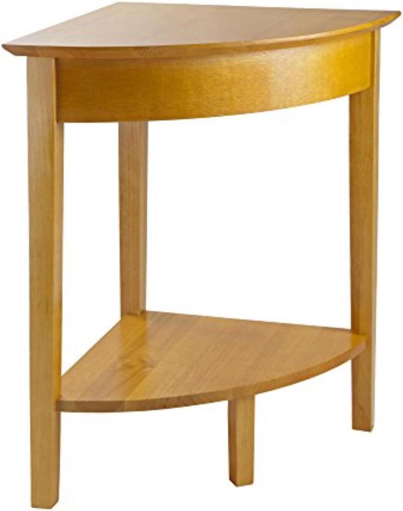 Main image of winsome wood corner desk with shelf, honey