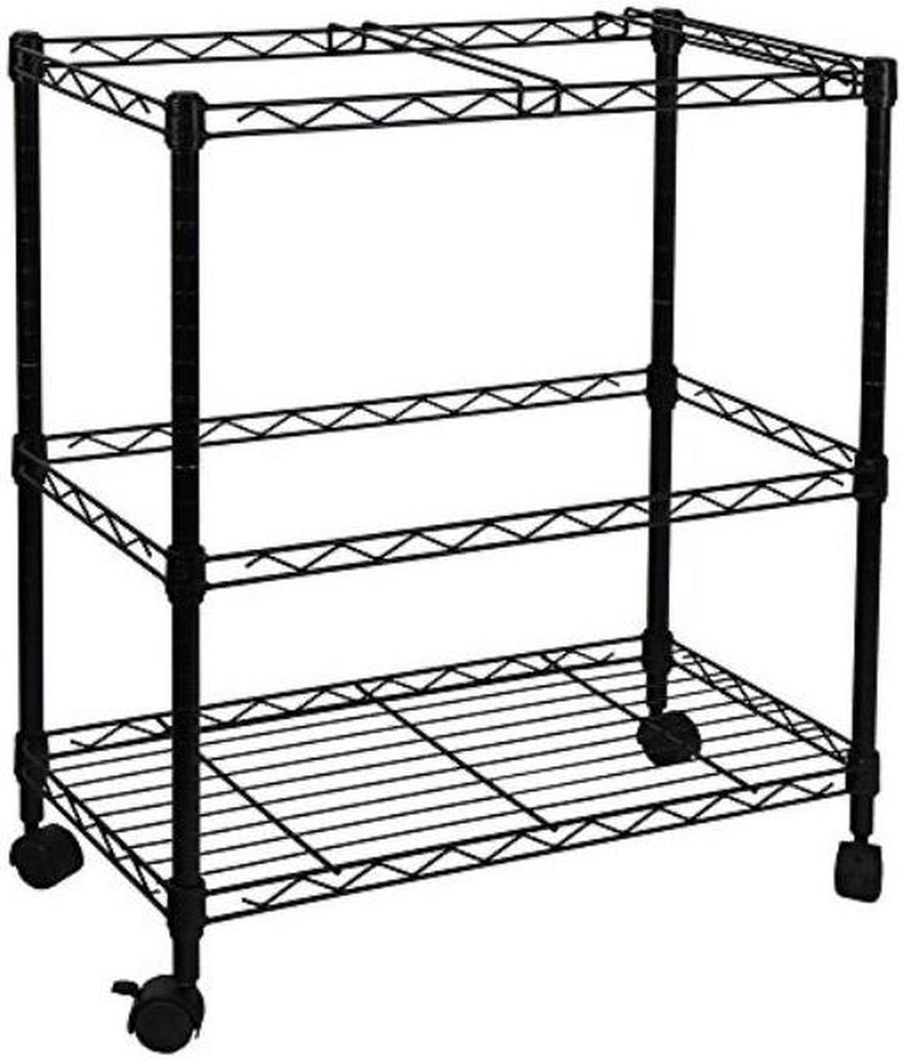 Main image of oceanstar portable 2tier metal rolling file cart, black