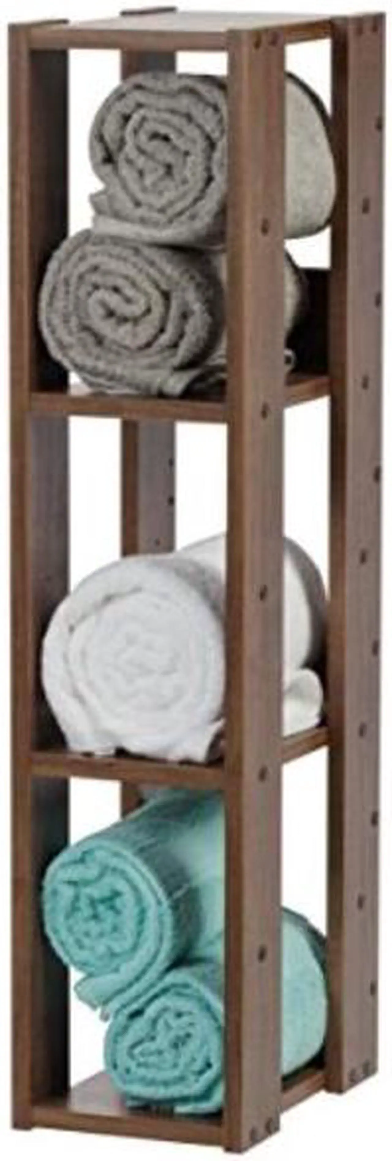 Alt view image 4 of 9 - IRIS Mado 3-Shelf Slim Open Wood Shelving Unit, Brown