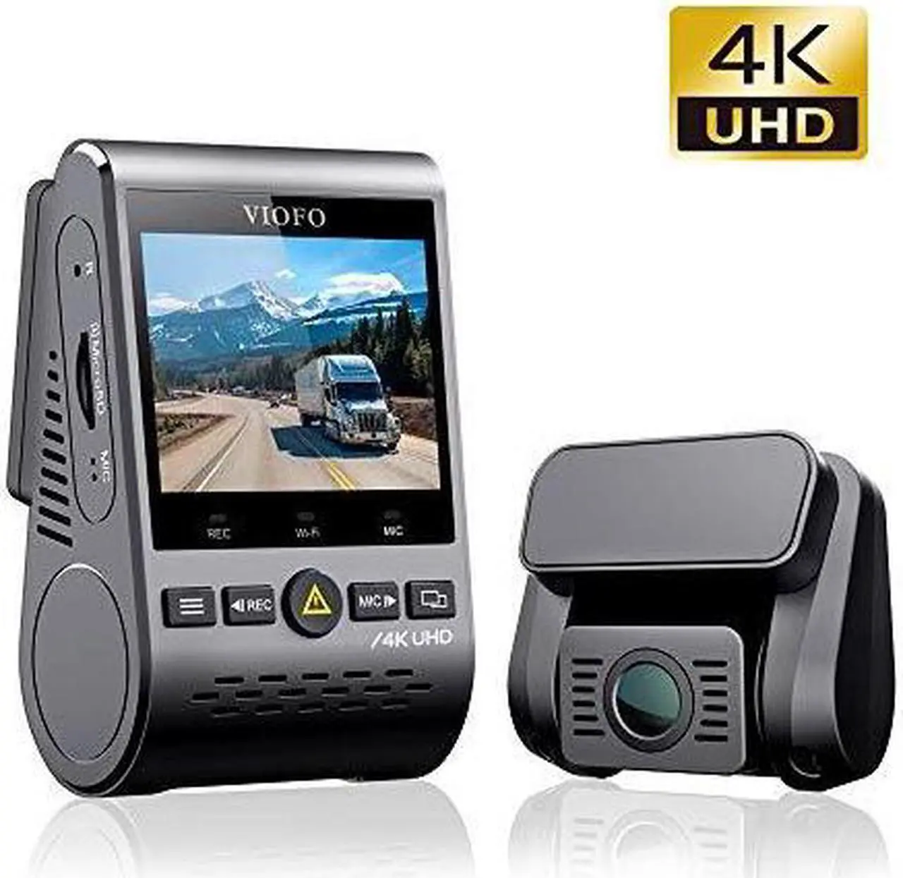 Main image of viofo a129 pro duo 4k dual dash cam 3840 x 2160p ultra hd 4k front and 1080p rear car wifi dash camera sony 8mp sensor gps, buffered parking mode, gsensor, motion detection, wdr, loop recording