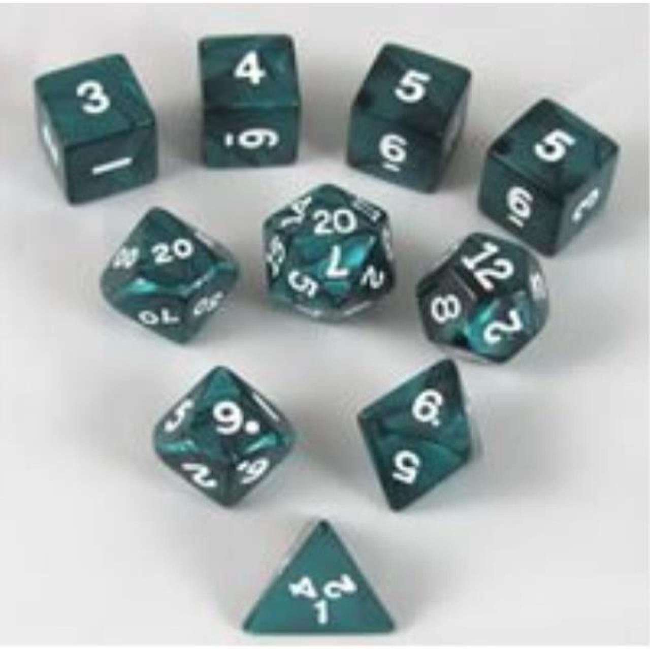 koplow rpg dice sets: emerald/white pearlized polyhedral 10die set