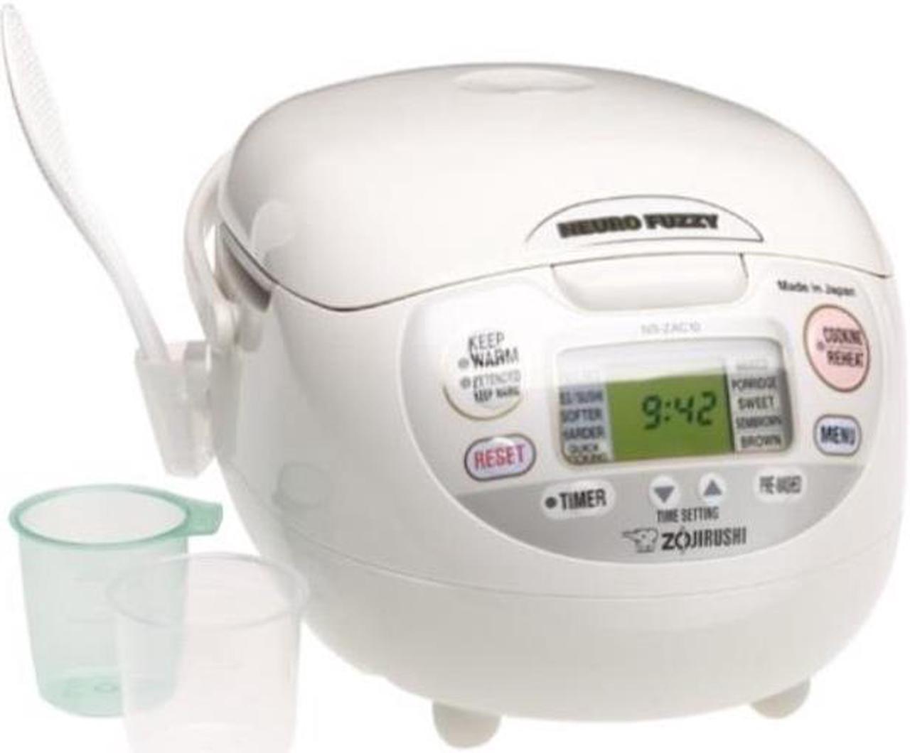 zojirushi nszcc10 51/2cup uncooked neuro fuzzy rice cooker and warmer, premium white, 1.0liter