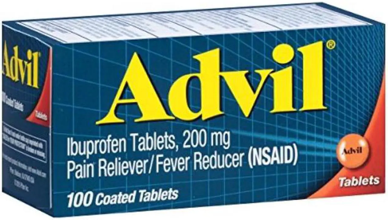 Main image of advil 100 count pain reliever / fever reducer coated tablet, 200mg ibuprofen, temporary pain relief
