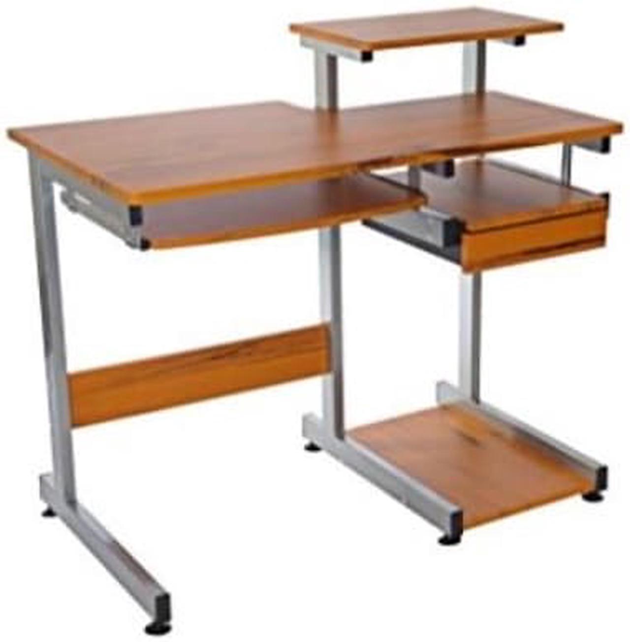 Alt view image 6 of 19 - Techni Mobili Complete Computer Desk with Storage, Ergonomic Workstation with MDF Panels and PVC Laminate Veneer Surface, Woodgrain