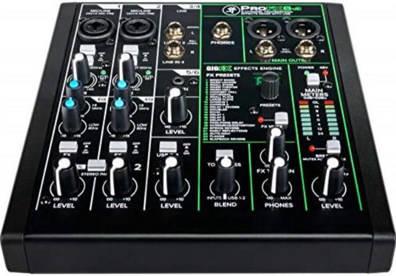 Alt view image 12 of 20 - Mackie ProFX Series, 6 Mixer - Unpowered, 6-Channel w/USB (ProFX6v3)