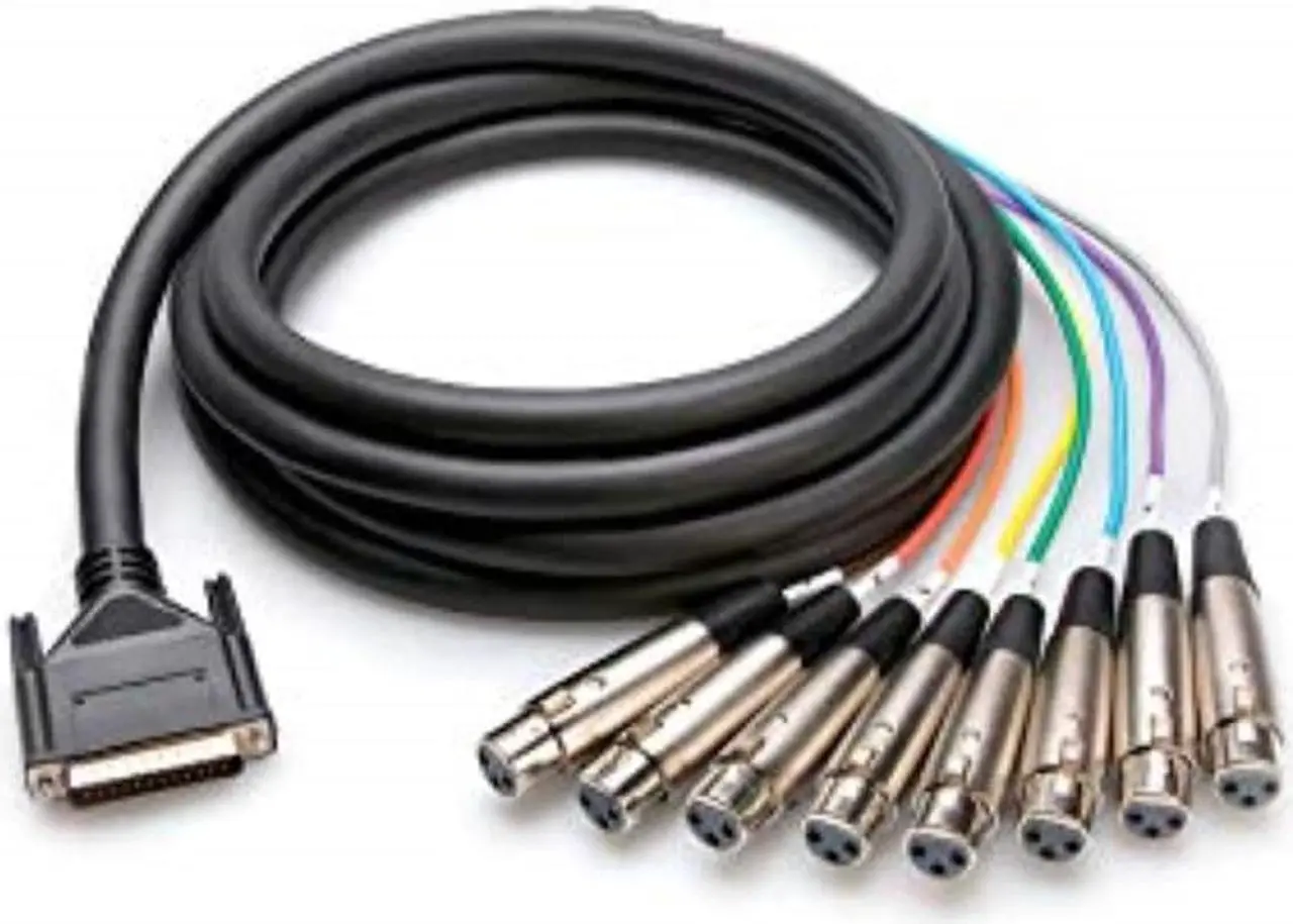 Alt view image 6 of 11 - Hosa DTF-803 9 ft. (3m) 8-channel, DB-25 to 3-pin XLR Female Snake