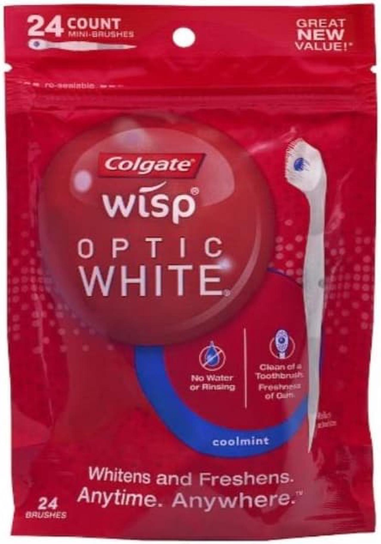 Main image of colgate wisp portable minibrush optic white, coolmint, 24 count