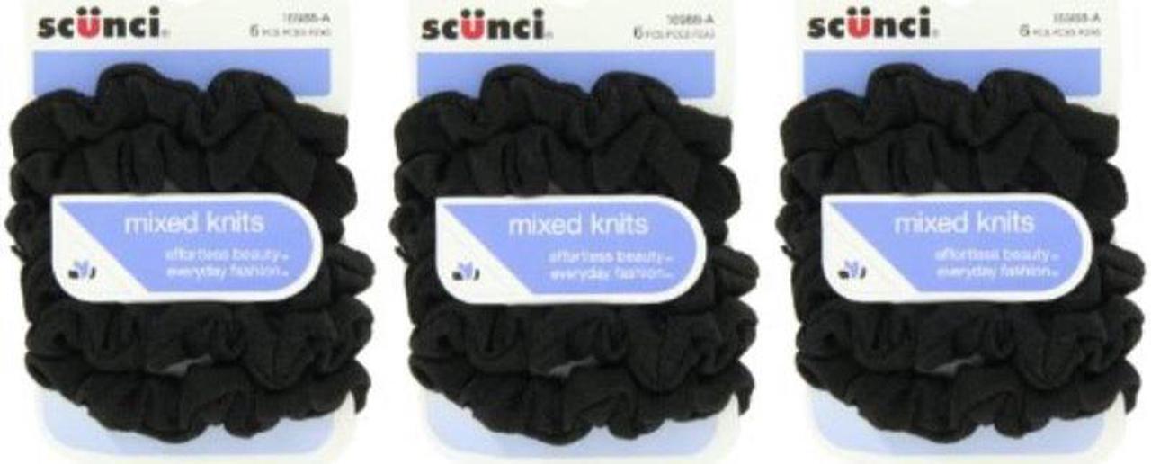 Main image of scunci effortless beauty mini slinky black twisters, 18count
