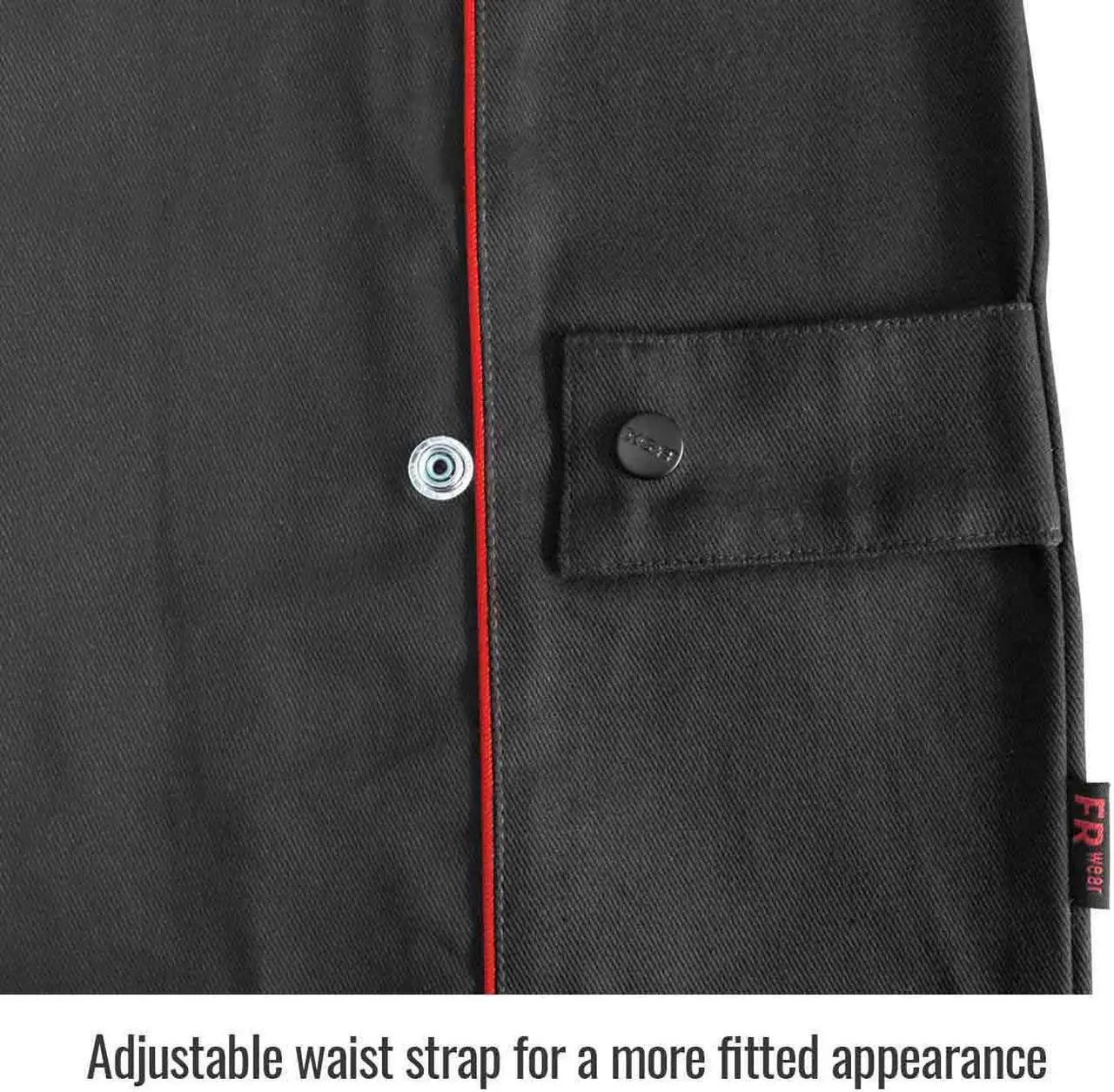 Alt view image 3 of 4 - Revco Industries BX9C-L BSX Contoured FR Welding Black w/ Flames Jacket, Large