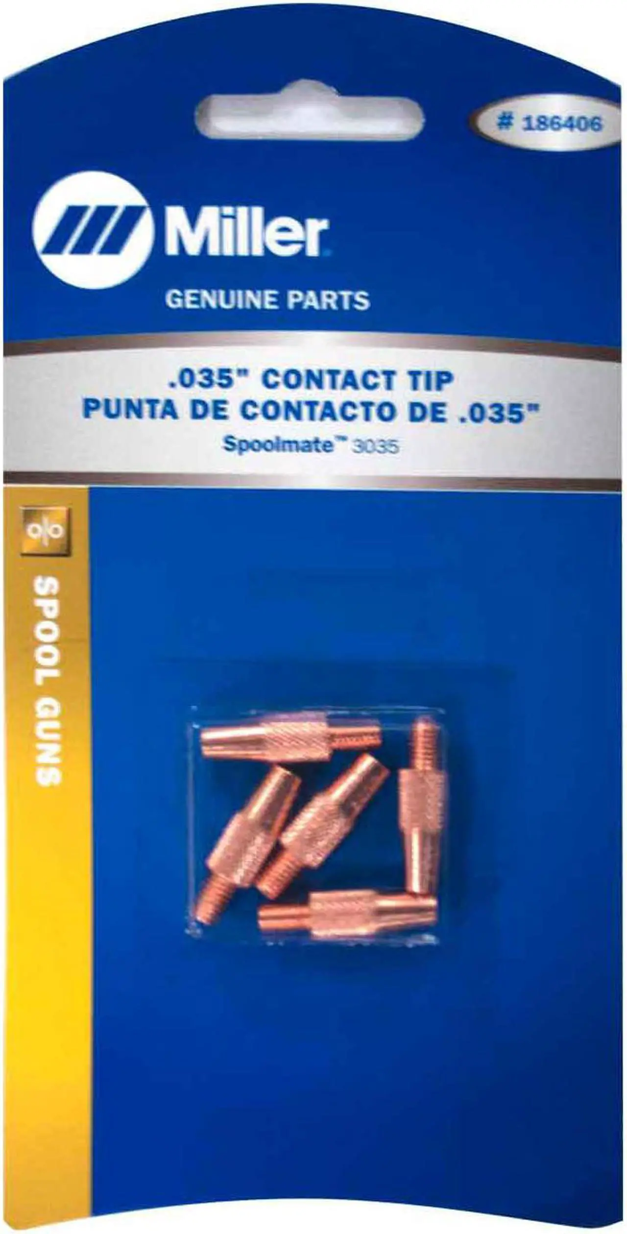 Alt view image 4 of 6 - Miller 186406 Contact Tip, .035 M5 X .8mm, 5 pack