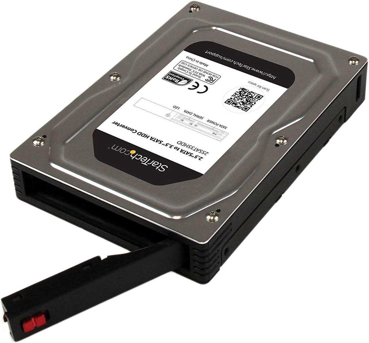 StarTech.com 25SAT35HDD 2.5” to 3.5” SATA Aluminum Hard Drive Adapter Enclosure SSD / HDD Height up to 12.5mm - 2.5in to 3.5in SATA SSD/HDD Converter