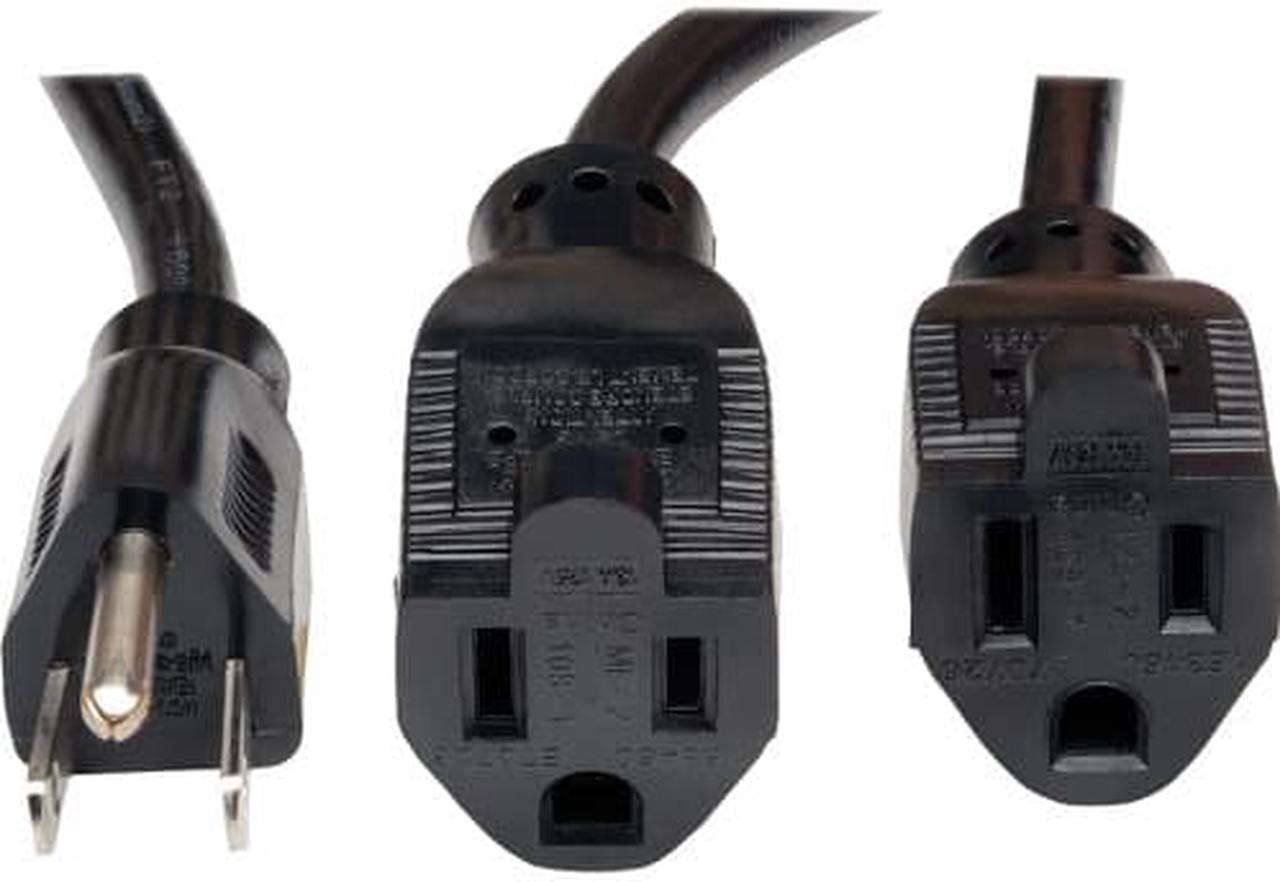 Main image of Tripp Lite 19In Power Cord Extension Y Splitter Cable 5-15P To 5-15R 13A 16Awg 18"