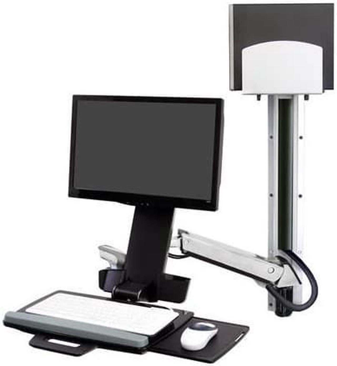 Alt view image 10 of 13 - Ergotron StyleView Sit-Stand Combo System With Medium Silver CPU Holder - Mounting kit (articulating arm, wall track mou